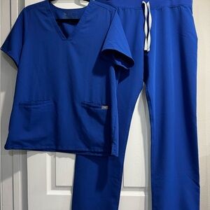 Figs Winning Blue Scrub Set Sz L